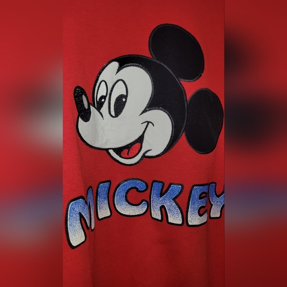 Womens medium vintage mickey mouse cinched Sweatshirt red - Picture 5 of 6